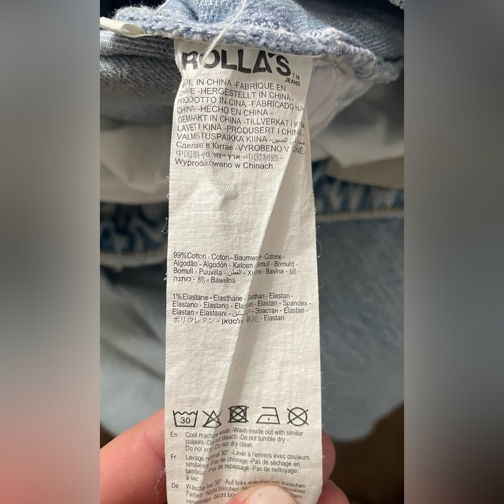 Rolla’s Jeans Women’s US 25 Dusters High Rise Slim Distressed Denim Blue Ripped - Picture 9 of 11